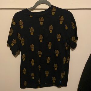 Men’s large black shirt with ice cream pattern